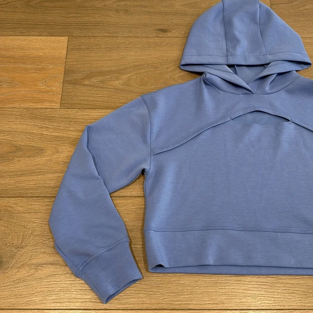 90 DEGREE‎ BY REFLEX Girls Persian Jewel Scuba Zoe Cropped Pullover Hoodie L 12